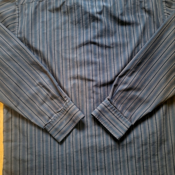 bellissimo Mens Long Sleeve Collard Stripped Dress Shirt Size XL - Picture 6 of 7